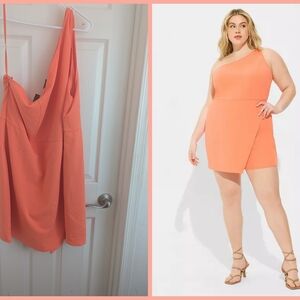 One-Shoulder Coral Dress